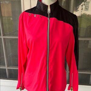 Jamie Sadock M Hot Pink/Black Golf Zip Up Jacket